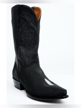EL DORADO MEN'S EXOTIC STINGRAY SKIN WESTERN BOOTS - SNIP TOE